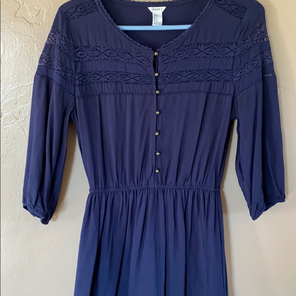 Blue peasant dress